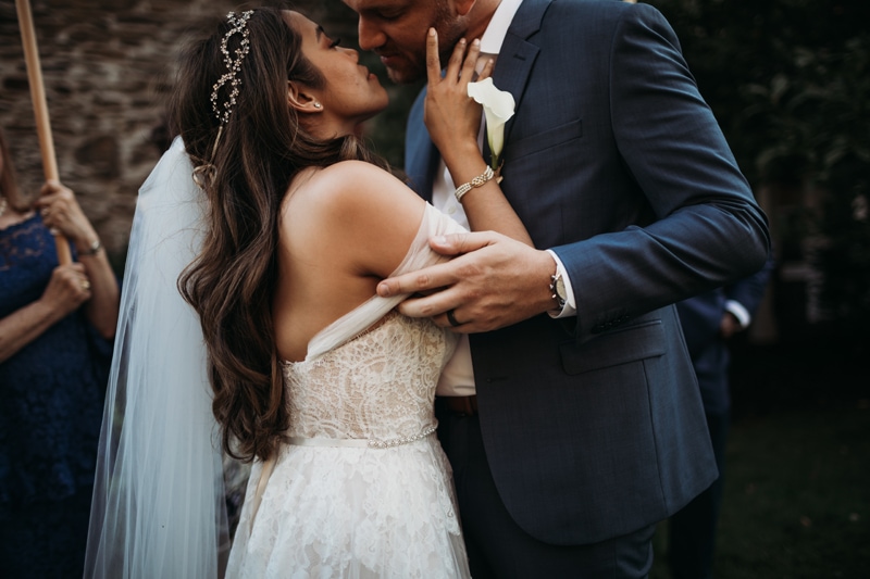 Wedding Photographer, bride and groom kiss