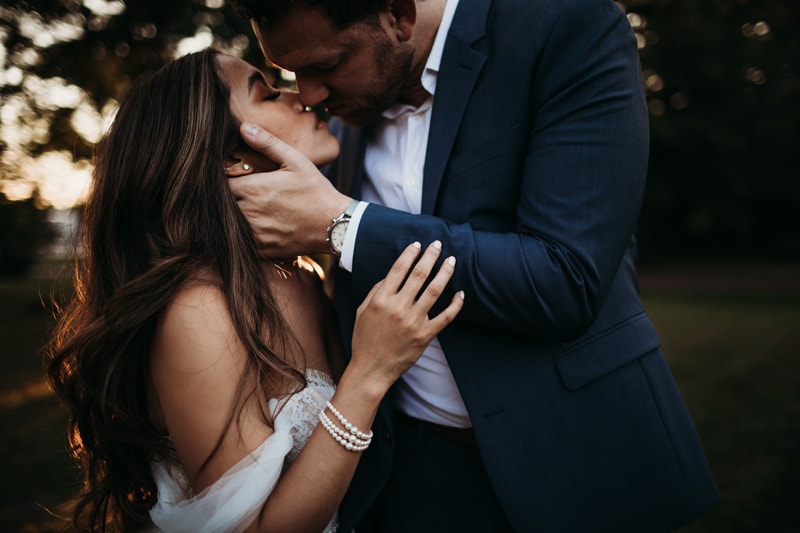 Wedding Photographer, now husband and wife kiss